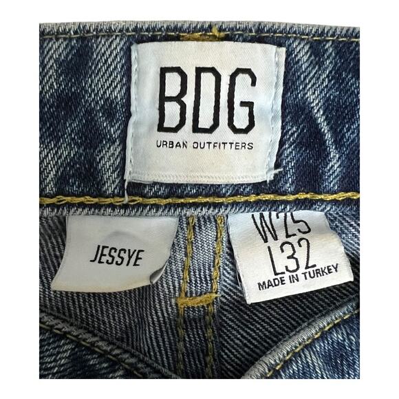 BDG Urban Outfitters Jeans Women's W25 L32 Patchwork Blue Jessye Straight Leg - Picture 4 of 6
